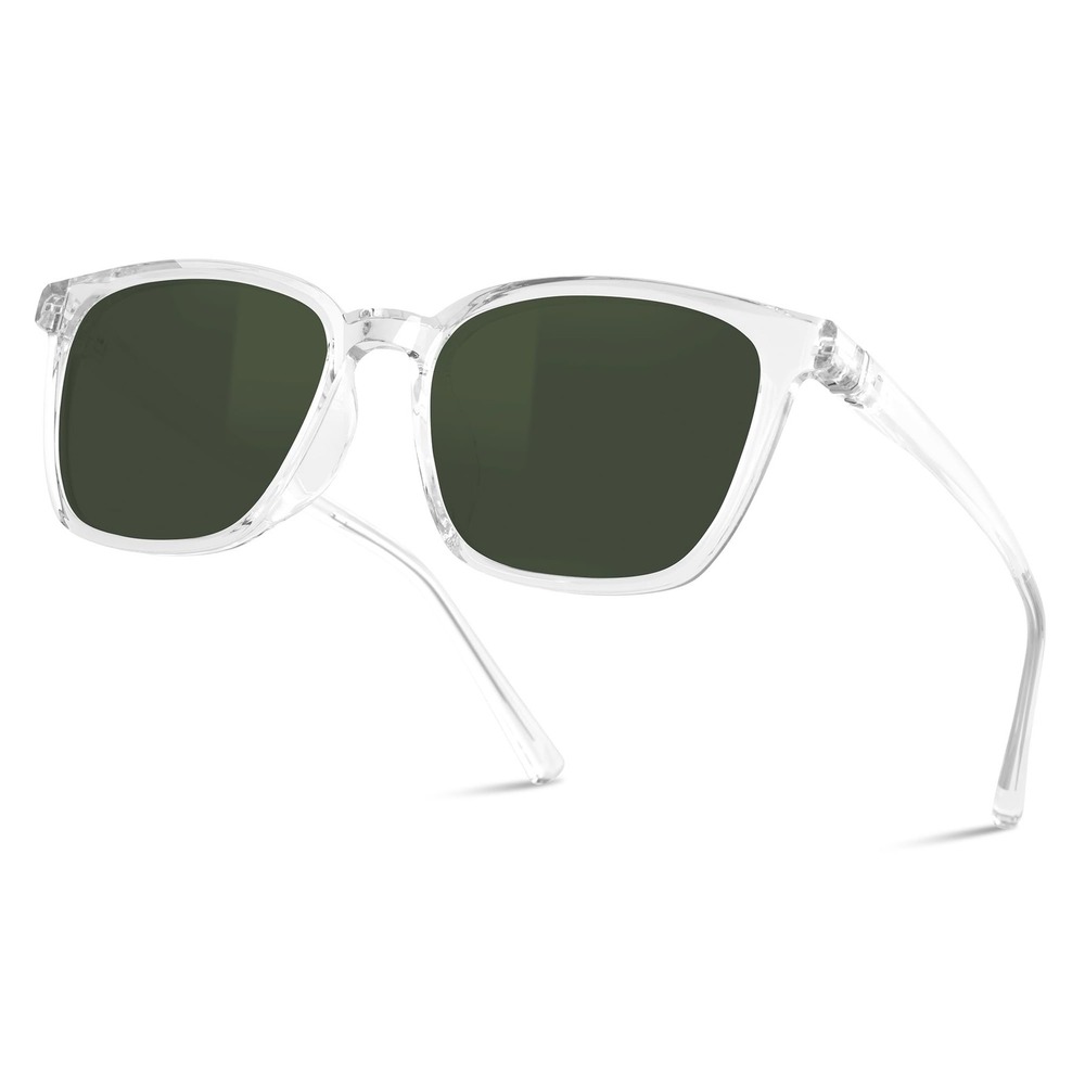 NWT‎ B.N.U.S Polarized Sunglasses Crystal Clear G-15 Corning Glass UV400